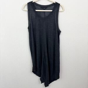 Alexander Wang Womens Knit Sleeveless Tunic Top Sz M 100% Wool Asymmetrical Gray